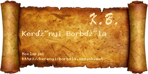 Kerényi Borbála névjegykártya